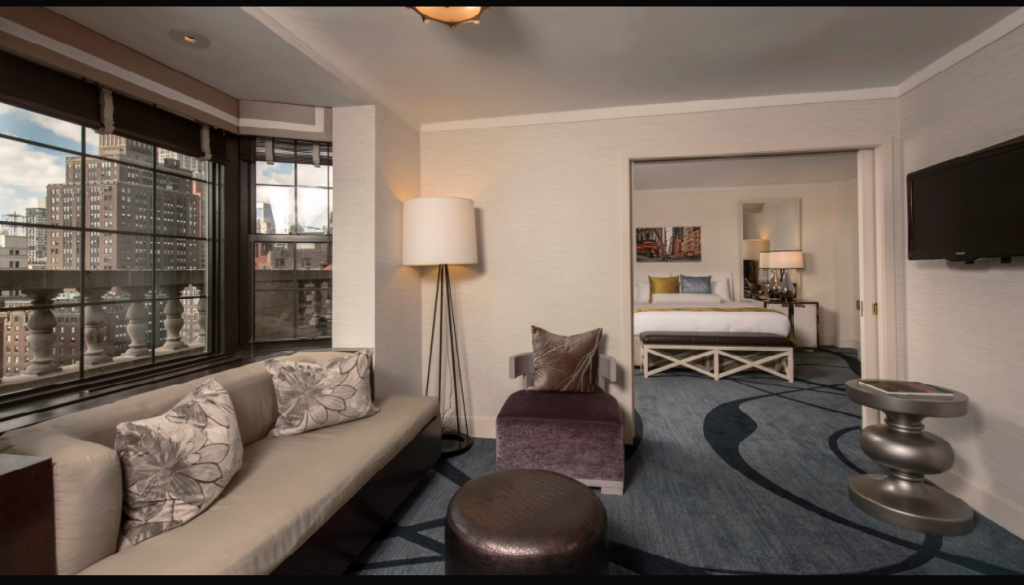 Park Avenue Suite con sala de estar y vistas a la ciudad